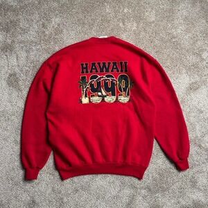 VINTAGE RED CHALKLINE "HAWAII 1999" MADE IN‎ USA SWEATSHIRT